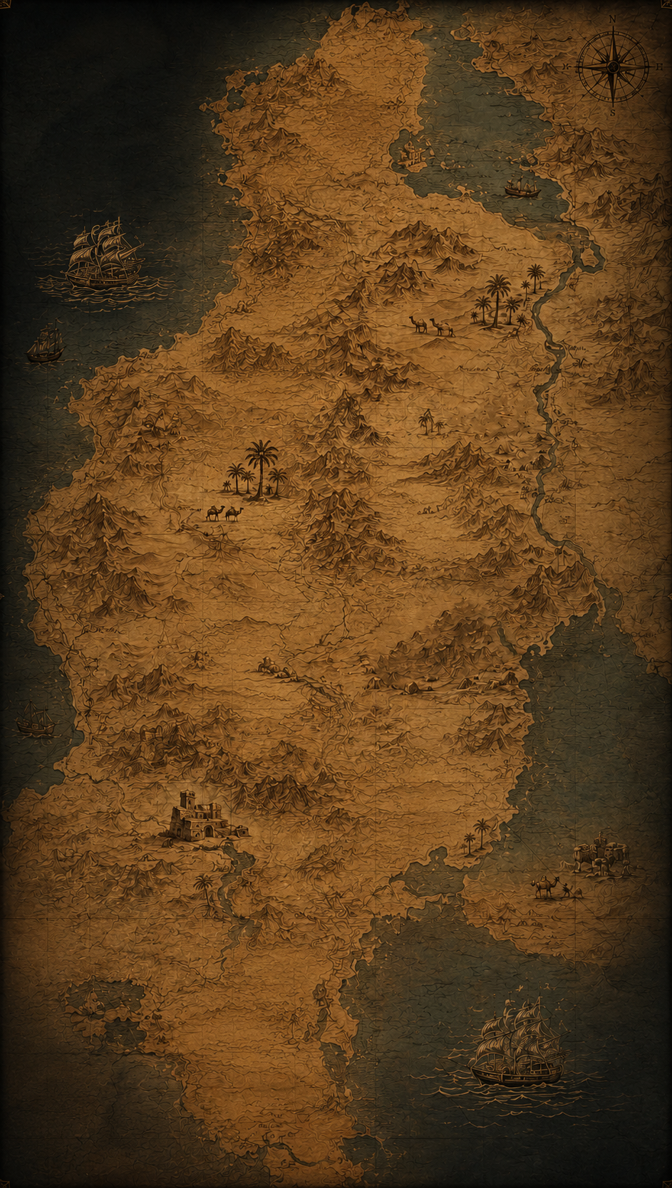 Illustrated Morocco journey map from Tangier to coastal destinations